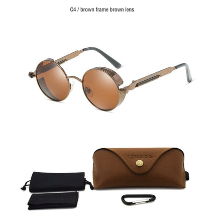 Round Steampunk Polarized Sunglasses - wnkrs