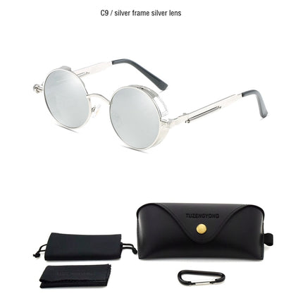 Round Steampunk Polarized Sunglasses - wnkrs