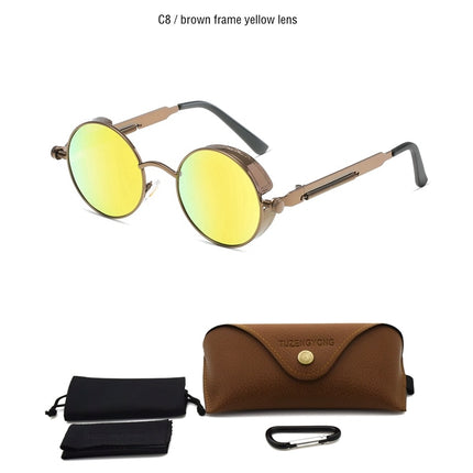 Round Steampunk Polarized Sunglasses - wnkrs
