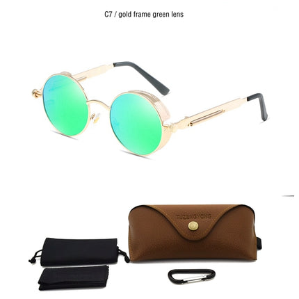Round Steampunk Polarized Sunglasses - wnkrs