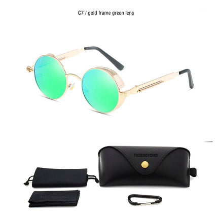 Round Steampunk Polarized Sunglasses - wnkrs