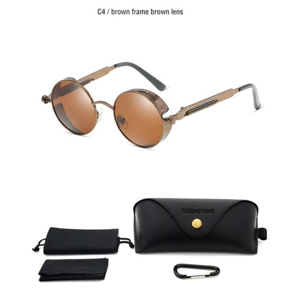 Round Steampunk Polarized Sunglasses - wnkrs