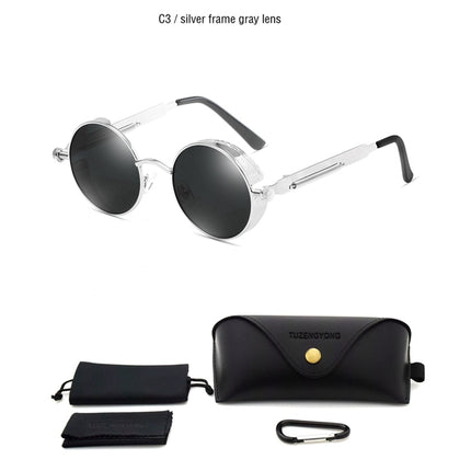 Round Steampunk Polarized Sunglasses - wnkrs