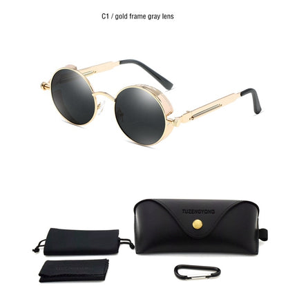Round Steampunk Polarized Sunglasses - wnkrs