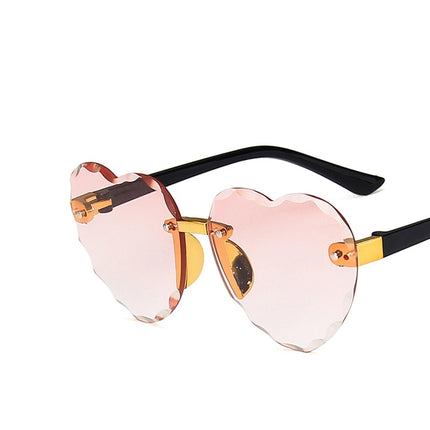 Kids Heart Shaped Rimless Sunglasses - Wnkrs