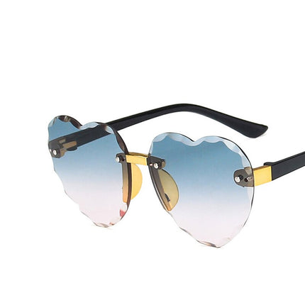 Kids Heart Shaped Rimless Sunglasses - Wnkrs