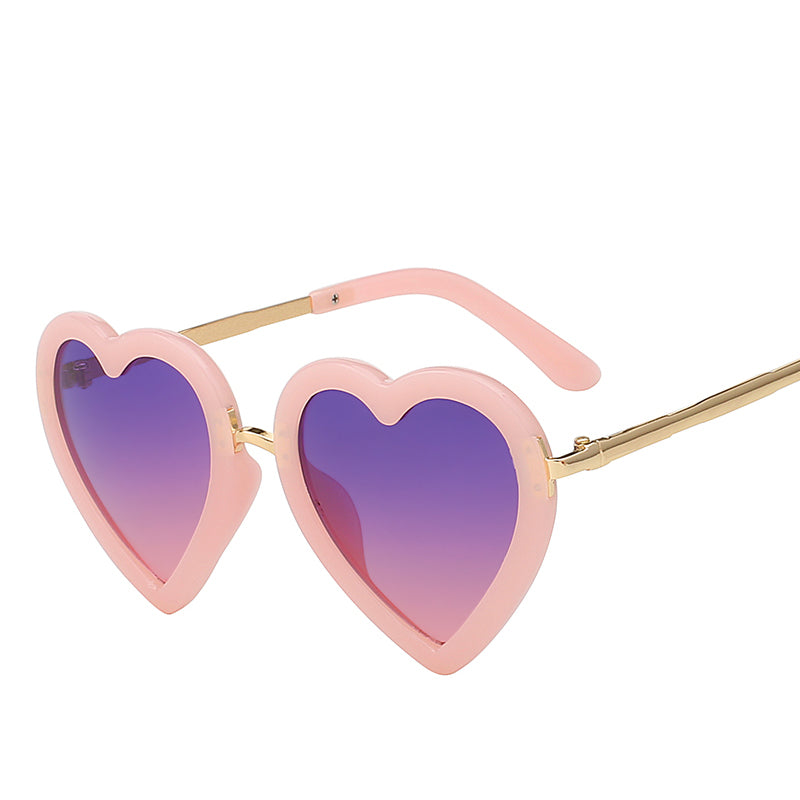 Fashion Girl`s Heart Shaped UV 400 Sunglasses