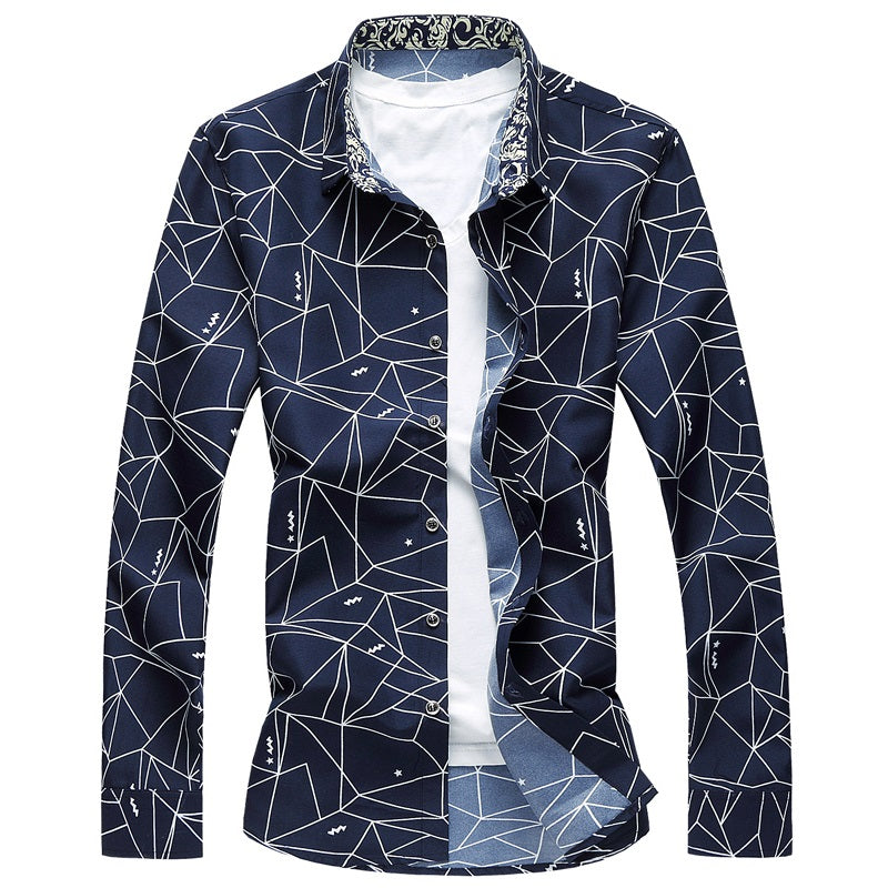 Geometric Printed Party Men's Shirt