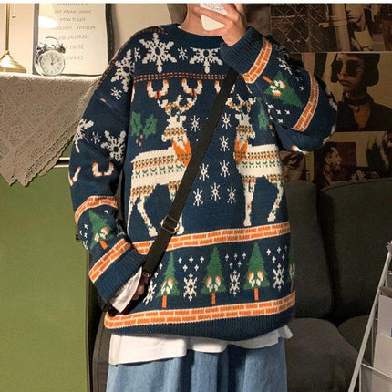 Men's Christmas Pattern Loose Sweater - Wnkrs