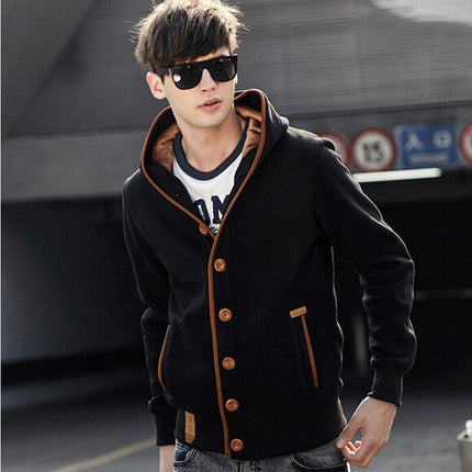 Men's Fleece Patch Hooded Cardigan - Wnkrs
