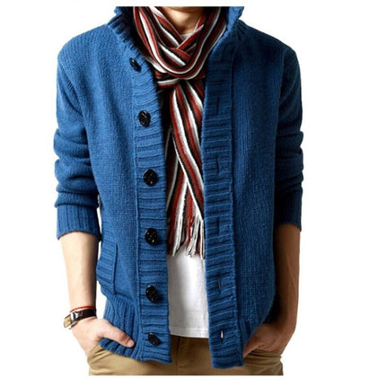 Men's Knitted V-Neck Thick Sweater - Wnkrs