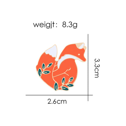 Cartoon Gold / Silver Fox Enamel Brooch - Wnkrs
