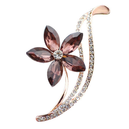 Elegant Flower Shaped Sparkling Metal Women's Brooch - Wnkrs