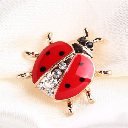 Colorful Ladybug Brooch with Rhinestone - Wnkrs
