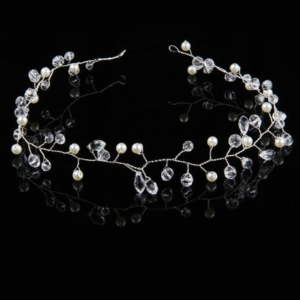 Lightweight Metal Tiara with Pearls - Wnkrs