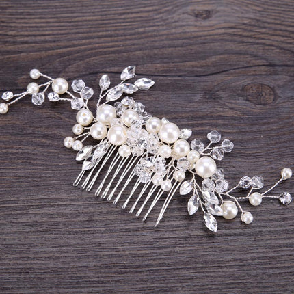 Handmade Pearls Design White Side Comb - Wnkrs