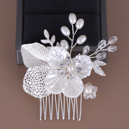 Handmade Pearls Design White Side Comb - Wnkrs