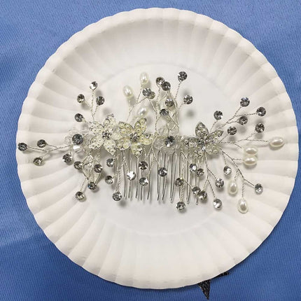 Handmade Pearls Design White Side Comb - Wnkrs