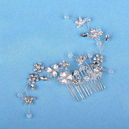 Handmade Pearls Design White Side Comb - Wnkrs