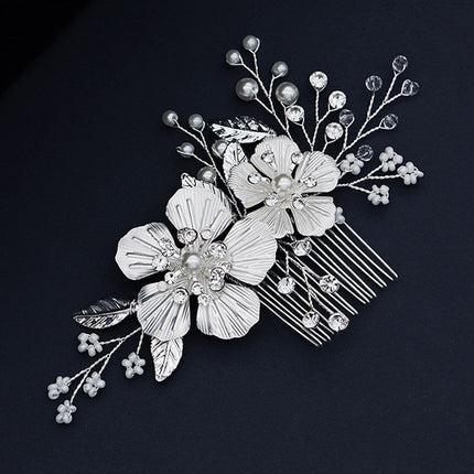 Handmade Pearls Design White Side Comb - Wnkrs