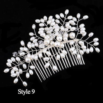 Handmade Pearls Design White Side Comb - Wnkrs