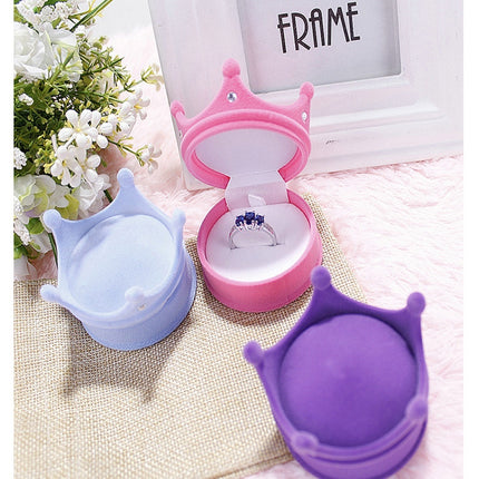 Fashion Crown Velvet Jewelry Box For Ring And Earrings - Wnkrs
