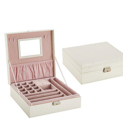 Fashion Leather Jewelry Box with Mirror - Wnkrs