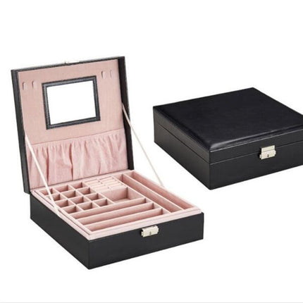 Fashion Leather Jewelry Box with Mirror - Wnkrs