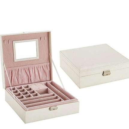 Fashion Leather Jewelry Box with Mirror - Wnkrs