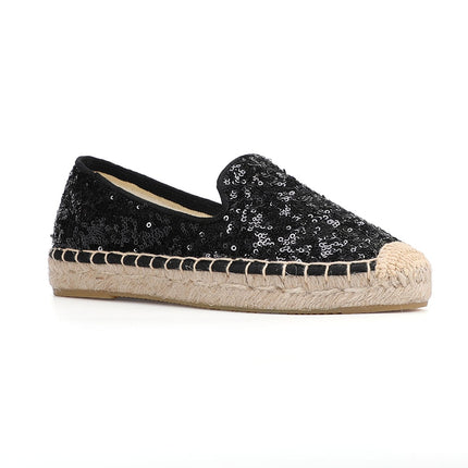 Flat Women's Espadrilles in Sequins - Wnkrs