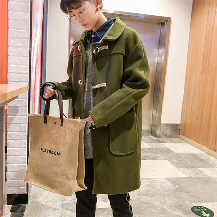 Men's Classic Duffle Coat with Horn Buttons - Wnkrs