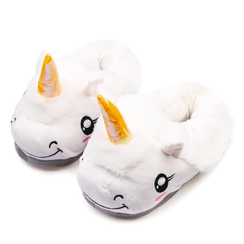 Cartoon Unicorn Plush Slippers