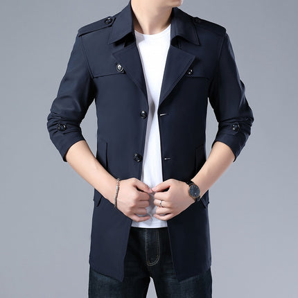 Men's Solid Color Trench - Wnkrs