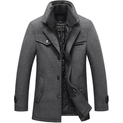 Men's Woolen Autumn Trench - Wnkrs