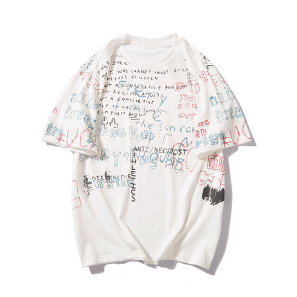 Men's Hip-Hop Style Graffiti Printed T-Shirt - Wnkrs