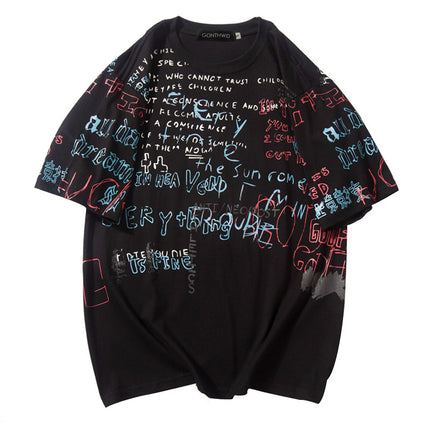 Men's Hip-Hop Style Graffiti Printed T-Shirt - Wnkrs