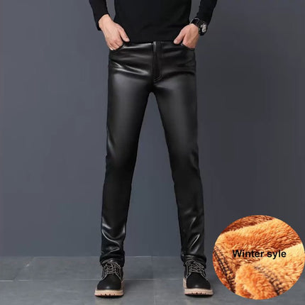 Men's Faux Leather Warm Pants - Wnkrs