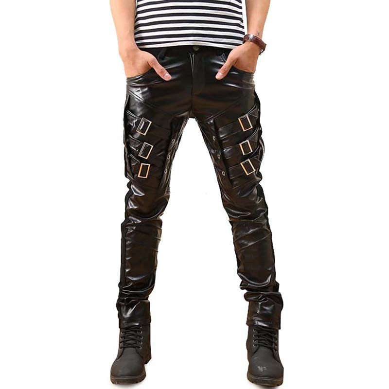 Men's Slim Gothic PU Leather Pants