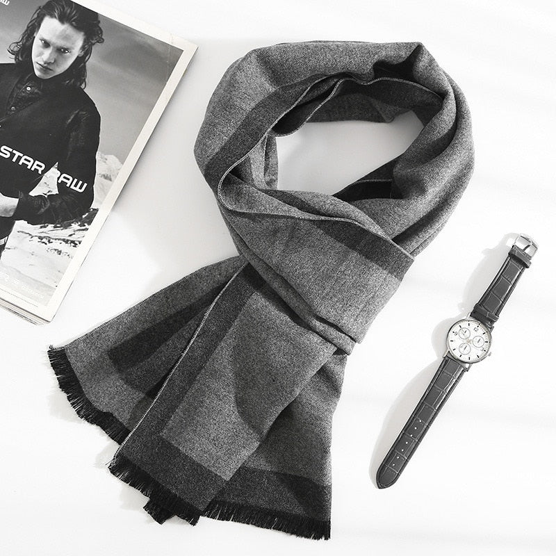 Men's Color Block Cashmere Scarf