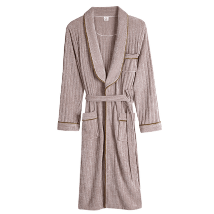 Men's Apricot Coral Velvet Robe with Belt - Wnkrs