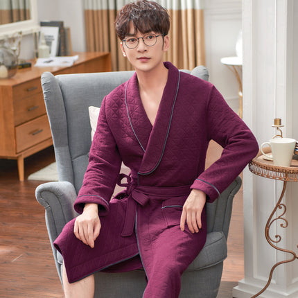 Long Sleeved Air Cotton Bathrobe for Men - Wnkrs
