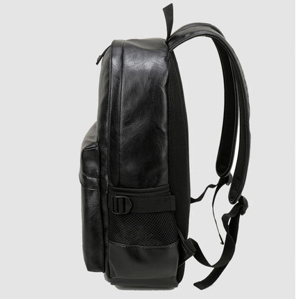 Men's Solid Color Eco-Leather Backpack - Wnkrs