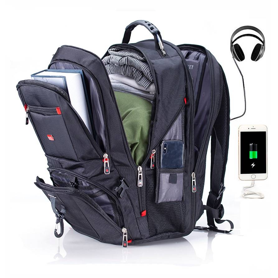 Men's Multifunctional Waterproof Backpack with USB Support