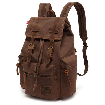 Men's Retro Canvas Drawstring Backpack - Wnkrs