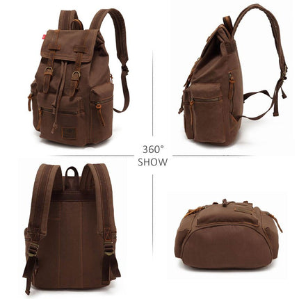 Men's Retro Canvas Drawstring Backpack - Wnkrs