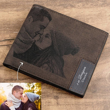 Men's Custom Inscription Photo Engraved Wallet Gifts For Him - Wnkrs