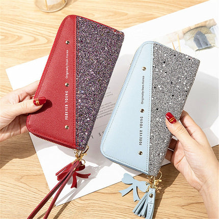Women's Sequin Patchwork Wallet - Wnkrs
