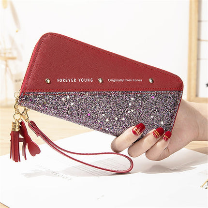 Women's Sequin Patchwork Wallet - Wnkrs