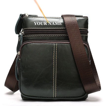 Men's Genuine Leather Crossbody Bag - Wnkrs