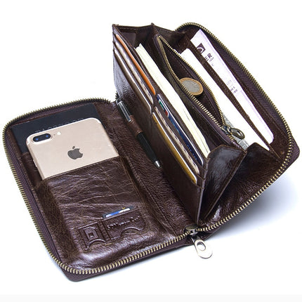 Men's Genuine Leather Wallet with Phone Pocket - Wnkrs